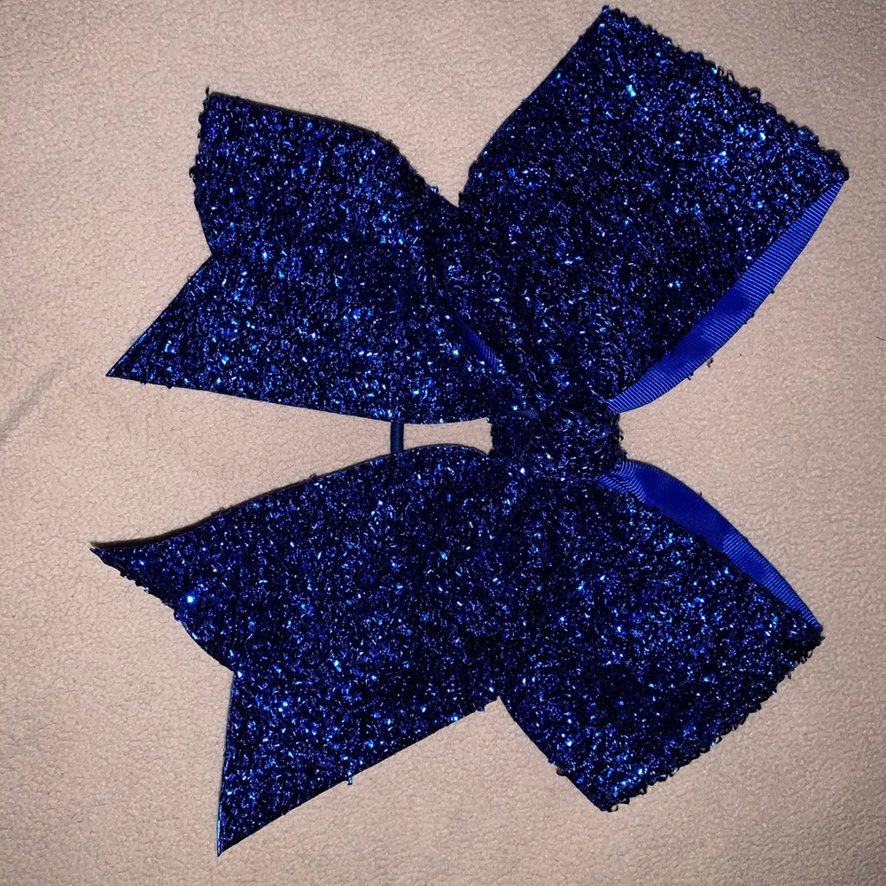 blue chasse cheer bow